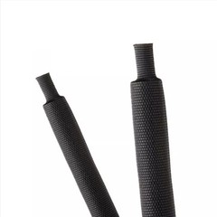 96&300 Inches Black 2:1 Heat Shrink Braided Sleeve Cable Sheath Fabric Tubing