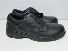 CAT Caterpillar Oversee Oxford Steel Toe Work Shoes Black Leather Mens 7.5 Wide