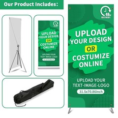 Custom Banner with X Stand-Foldable Stand with Handbag-31.5×70.86in