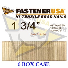 1 3/4″ 18 Gauge Straight Brad Finish Nails 18 ga (5,000 ct) (Case of 6)