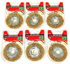 Mibro 3″ Crimped Wire Wheel Brass Brush 6 Pack