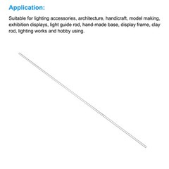 20 x Acrylic Round Rod 3mm Dia 12″ L Clear Solid Plastic Bar Stick Dowel Rods
