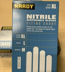 2 Boxes of 100 Nitrile BLUE Gloves XL Powder/Latex Free 5MIL Thickness