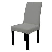 100% Waterproof Dining Room Chair Cover Set of 6, Stretch Jacquard Parson Chair