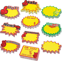 Starburst Sign for Retail Store Large 200pcs Yellow Promotional Signage Display