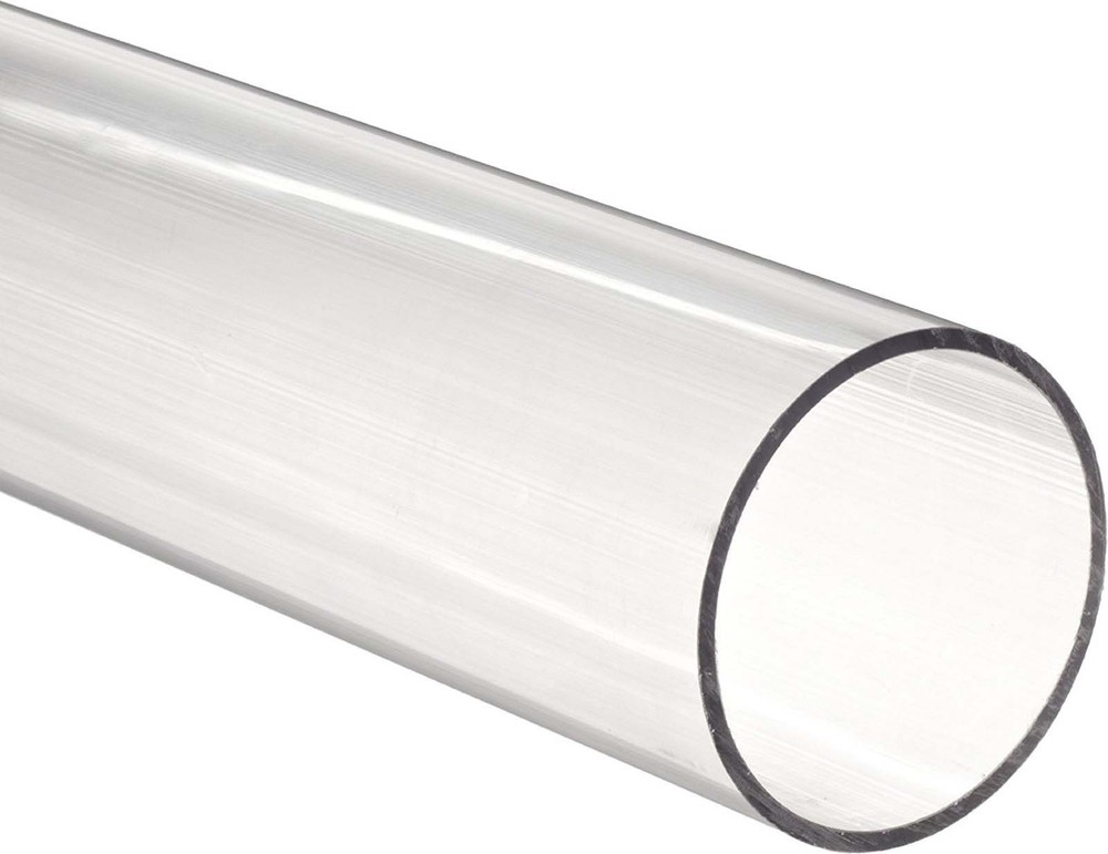 Clear acrylic Plastic Plexiglass Pipe tube 3″ 89 mm fits 3″ PVC fittings 1 foot