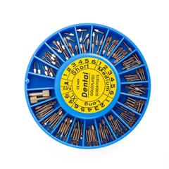 120pc Dental Screw Post Completed Silver/Gold Plated Endo Conical Pin Fiber Post