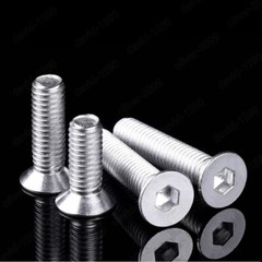 Aluminum Alloy 6061 Hex Socket Countersunk Flat Head Screws M3 M4 M5 M6