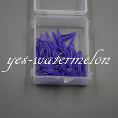 100x Plastic Wedge Dental Disposable Round Stern Holes Wave Shape Cracks Purple