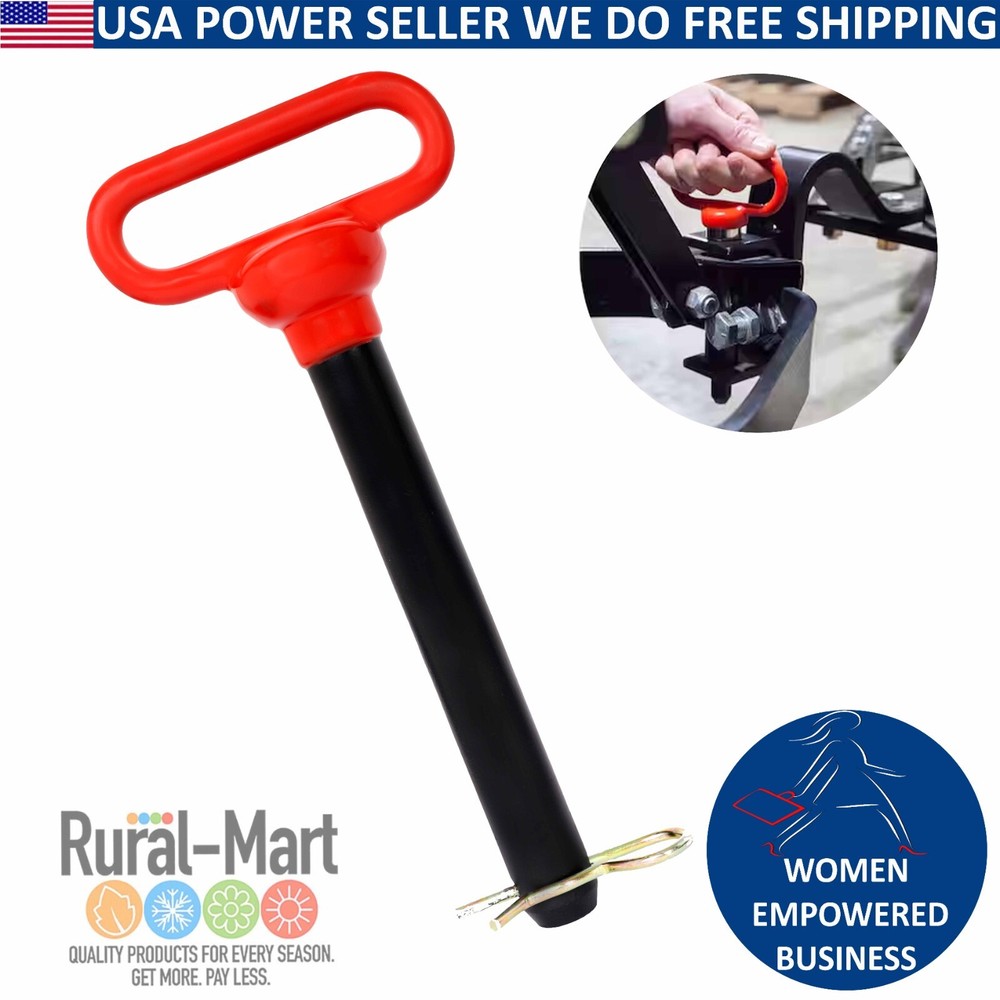 Heavy Duty Hitch Pin Red Head 1″ x 7-1/2″ Tractor Trailer