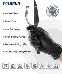 Latex/powder/silicone free, textured fingertips for firm grip