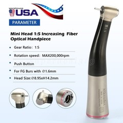 1:5 ratio Dental Fiber Optic LED Contra Angle Handpiece Inner 4 Spray /Rotor pr