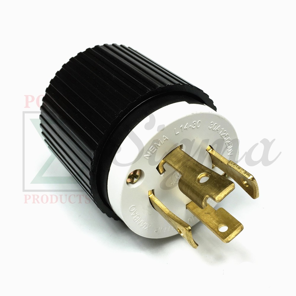 NEMA L14-30P UL Listed Male Locking Generator Plug 30A 125/250V 3 Pole 4 Wires
