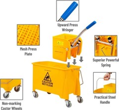 Ergonomic 5.5 Gallon Mop Bucket with Wheels—Ultimate Compact Cleaning Solution