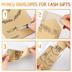 100 Pcs Kraft Money Envelopes for Cash Gift 2.8 x 6.5 Inch Wedding Small Mone…