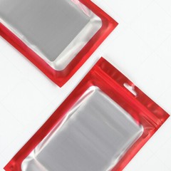 Multi-Size Matte Red Mylar Flat Zip Lock Pouch Bag For Storage w/ Window R10