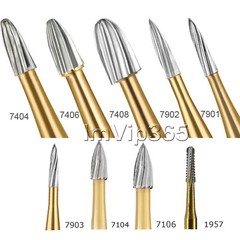 Dental Trimming&Finishing Gold Burs Carbide Burr 7901/7104/7404/7406/1957