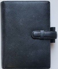 Vintage Filofax Pocket Portobello – Black Italian Textured Leather