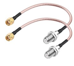 2PCS RF coaxial Coax Cable Assembly SMA Male to F Female 6”
