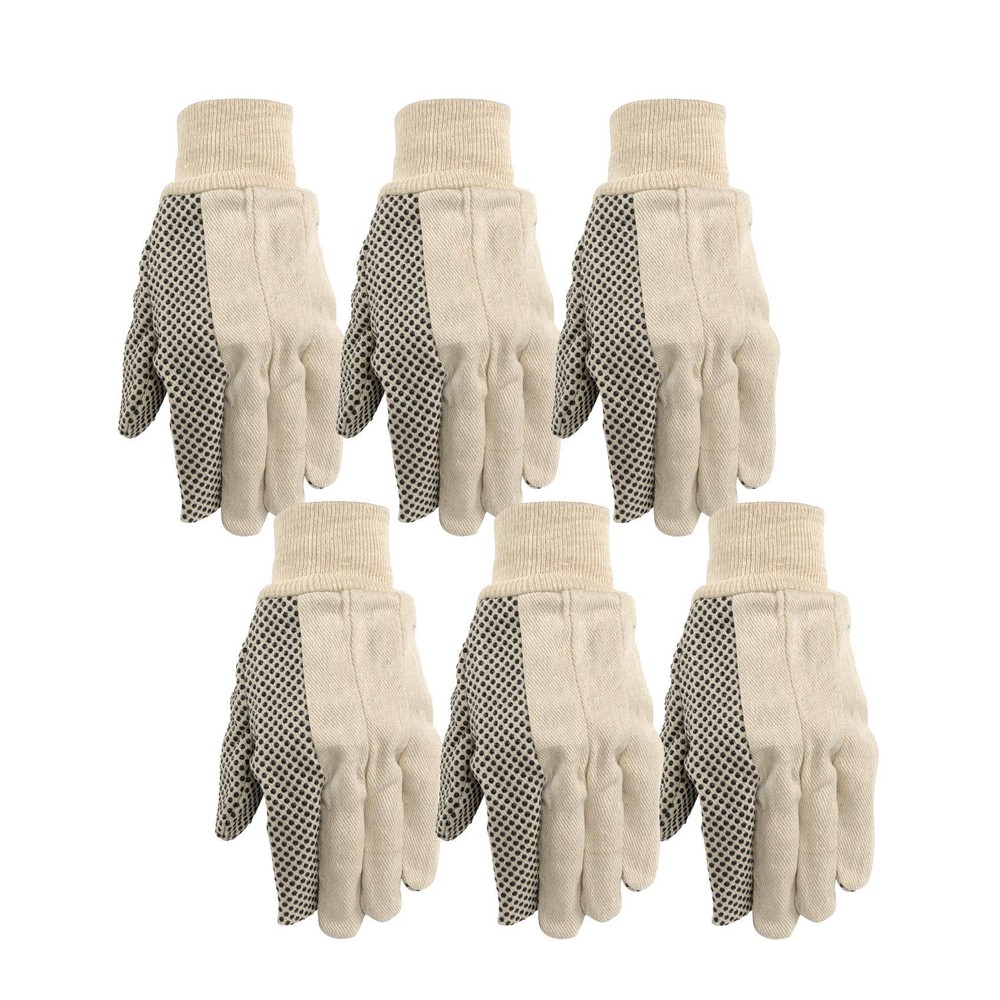 Dotted Canvas Work Gloves, Extra Grip & Comfort – 12 Count (6-Pair Multi Pack)