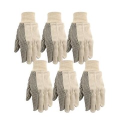 Dotted Canvas Work Gloves, Extra Grip & Comfort – 12 Count (6-Pair Multi Pack)