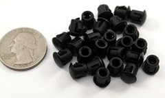 1/4″ Hole Nylon Locking Panel Plugs Black/White Dome Cover 5/16″ Top Width