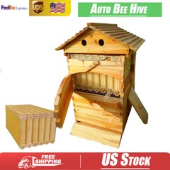 Complete Bee Hives Starter Kit 7 Auto Flow Frames + Beekeeping Supplies Bee Box