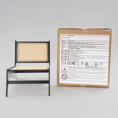 Home Bamboo Chair Bamboo Accent Chair Comfy Bamboo Chairs 53x64x58cm Black