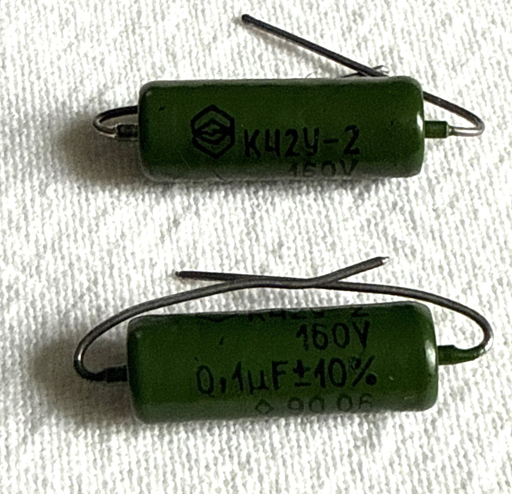 2 x 0.1uF 160V condenser 100nF capacitor 2 pcs x 0.1 uF Russian Military NOS
