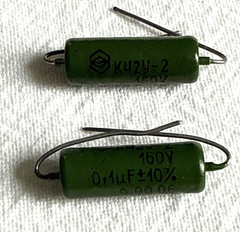 2 x 0.1uF 160V condenser 100nF capacitor 2 pcs x 0.1 uF Russian Military NOS