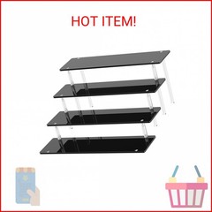 4 Tier Acrylic Display Risers, Black Perfume Organizer Stand, Large Cupcake Stan