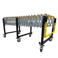 31.5in – 118in Non-power Flexible Expandable Roller Conveyor ABS Skate Wheels