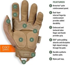 Mechanix Wear M-Pact Tactical Gloves Secure Fit Safety Gloves Coyote Free Ship