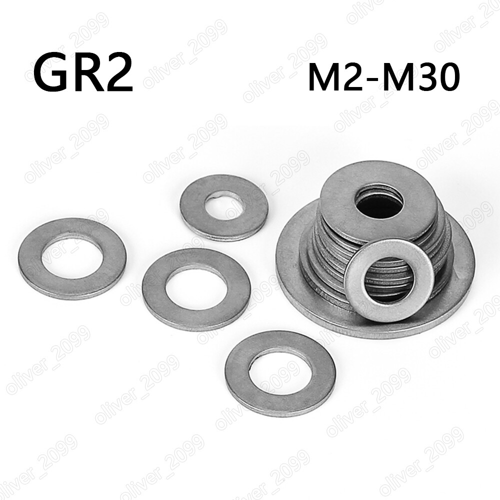 Titanium GR2 Flat Washer M2/M2.5/M3/M4/M5/M6/M8/M10/M12/M14/M16/M18/M20/M22-M30