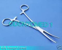 6 Kelly Hemostat Locking Forceps Curved Tip 6.5″
