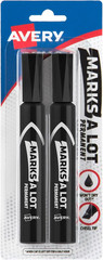 Avery Permanent Markers Water Resistant Chisel Tip 2 Black Markers ACMI