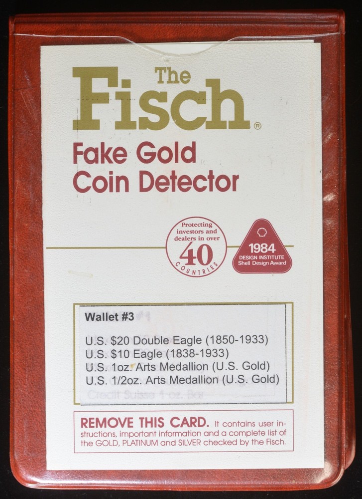 Fisch Fake Gold Coin Identification Detector Wallet 3 – American Eagles