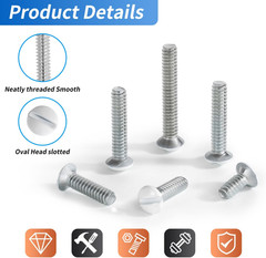 120PCS White Wall Plate Screws Kit #6-32 Outlet Switch Faceplate Fasteners Set
