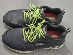 skechers mens work shoes 10 dark blue comp toe safety arch fit