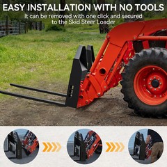 46″ Quick Attach Frame for Skid Steer Tractor with 2″ Receiver & Blades 4000 LBS