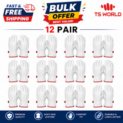 12 Pairs Genuine Goatskin Safety Gloves – Durable, Comfortable & Versatile Work