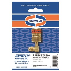 Uniweld Ez-Turn Anti-Blowback Mini Split Ductless Adaptador 90 degrees 1/4 in MF