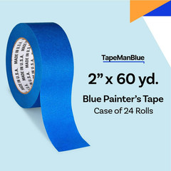 Blue Painters Tape 2 Inch X 60 Yards – Case of 24 Rolls, Made in the USA (1.88 I
