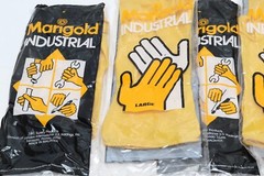 6 Pairs Marigold Industrial Yellow Gloves Size Large