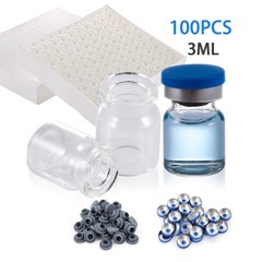 100PCS 2/3/5/10/20ml Glass Vials Headspace Vials Lab Vials w/ Caps Sample vials