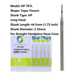 Wave Dental Burs HP 701 702 702L 703L Taper Carbide Burr for Straight Handpiece
