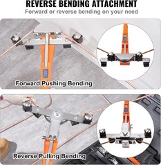 Versatile Hand-Powered Pipe Tube Bender with 90° Flexibility & Accessories
