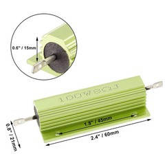 4 Pack 100W 8 Ohm Resistor Wirewound Resistors, Aluminum Case Chassis Mounted…