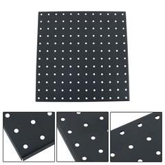 4 Pack 12″x12″ Black Metal Pegboard Panels Heavy Duty Pegboard Wall Organizer