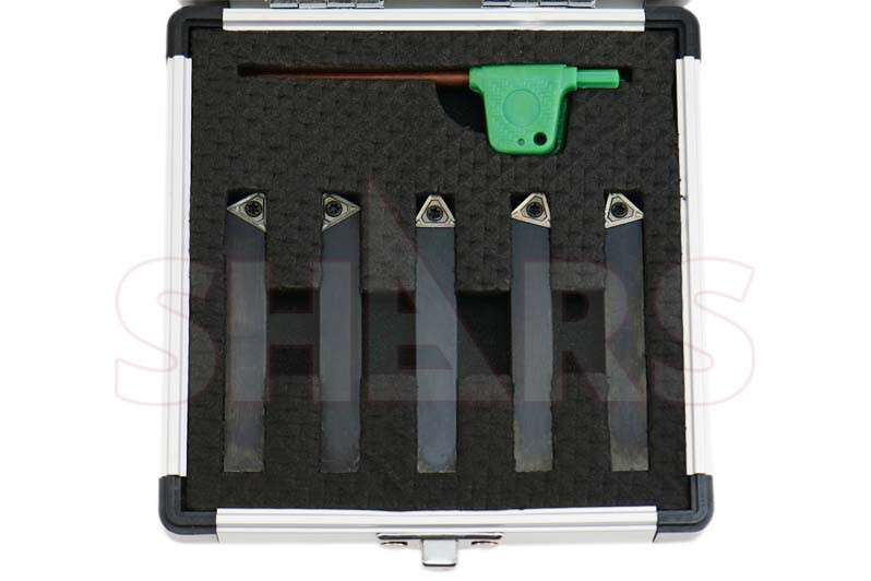 SHARS 5PC 3/8″ INDEXABLE TURNING TOOL BIT + INSERTS + CERTIFICATE ^]